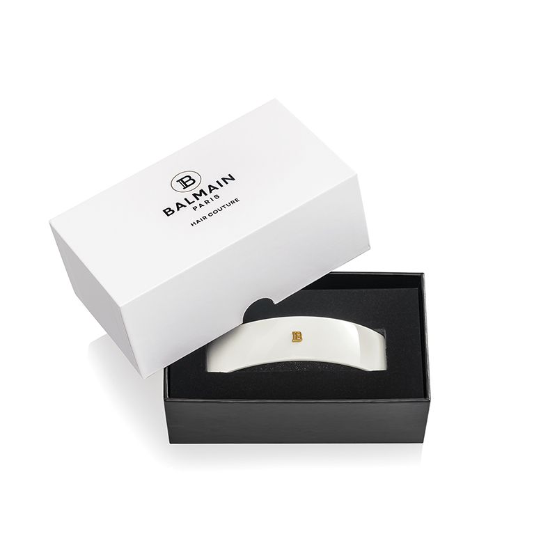 Cellulose Acetate Barrette Pour Cheveux Large White