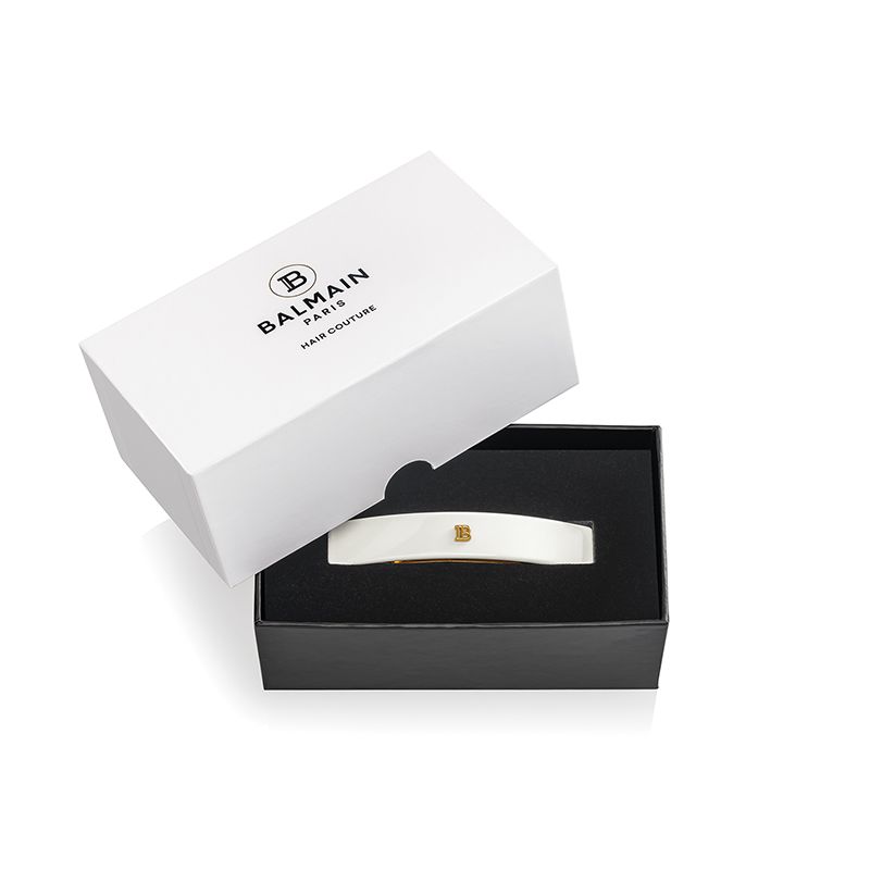 Cellulose Acetate Barrette pour Cheveux Medium White